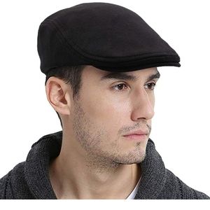 Black 1920's-Style Flat Cap